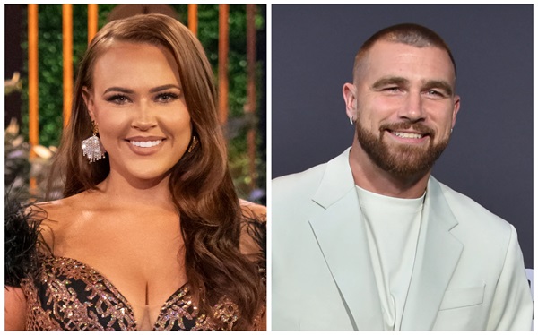Chelsea Blackwell and Travis Kelce,