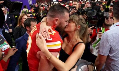 Taylor Swift was by Travis Kelce's side at the Super Bowl