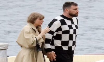 Taylor Swift and Travis Kelce at the river side