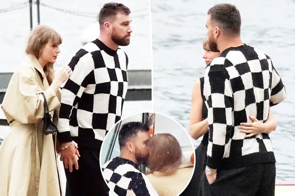 Taylor Swift and Travis Kelce on boat