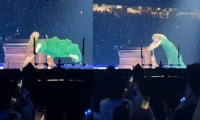 Taylor Swift dives on Stage