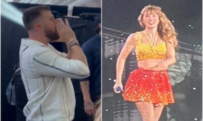 travis Kelce and Taylor Swift at the Paris Tour