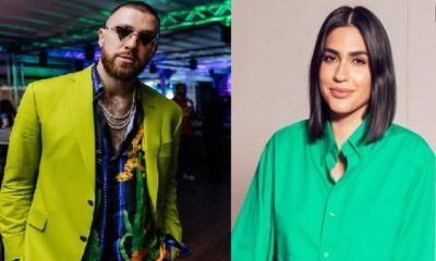 Pia Malihi and Travis Kelce in green Outfit