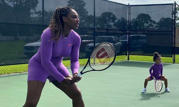 Serena williams and her daughter,