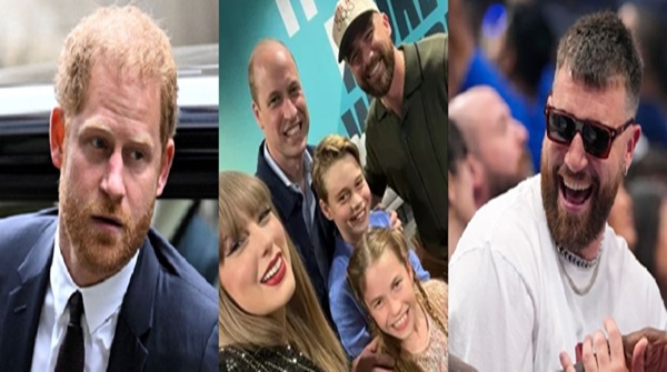 Prince William family and Travis Kelce with Taylor Swift