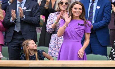 Princess Charlotte and Kate Middleton attend Wimbledon July 14,