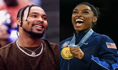 Simone Biles with Gold and Jonathan Owens