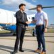 Patrick Mahomes with his Pilot shaking hands