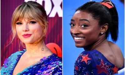 Simone Biles and Taylor Swift smiles