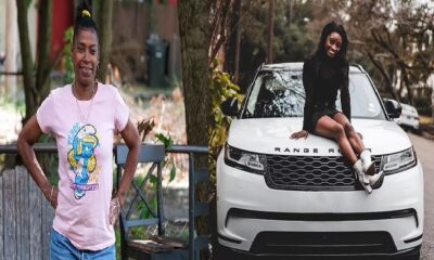 Simone Biles and her new car and her mom