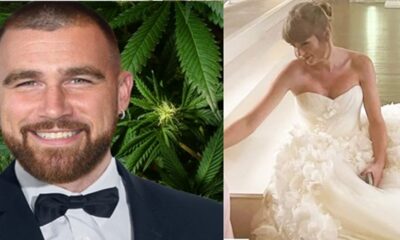 Taylor Swift and Travis Kelce on wedding dress