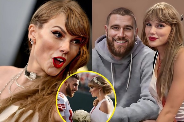 Taylor Swift with her lover Travis Kelce