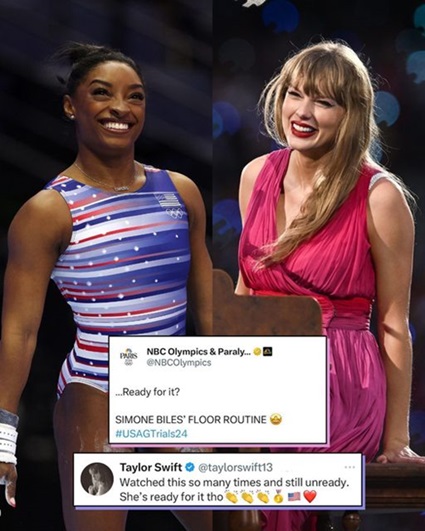 Taylor swift to Simone Biles