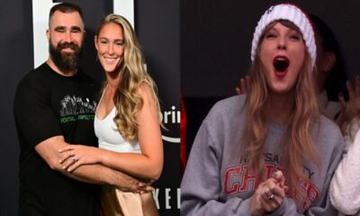 Jason Kelce and Taylor Swift mocking