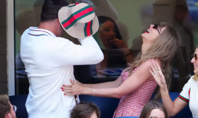 Taylor Swift Fixes Travis Kelce's Hat Hair at US Open See the Sweet Moment