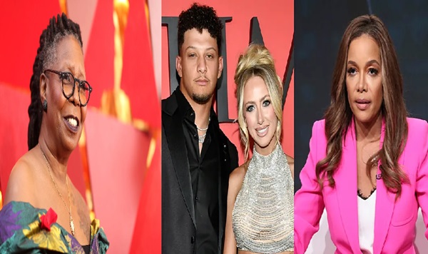 Sunny Hostin with Patrick Mahomes family and Whoopi Goldberg