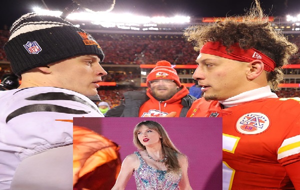 Taylor Swift Joe burrow and Patrick Mahomes,