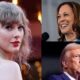 Taylor Swift, Kamala Harris with Donald Trump