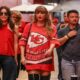 Taylor Swift arrives at the stadium before an NFL game