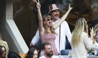 Taylor Swift happy in Us Open