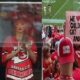 Taylor Swift in Arrowhead suite with fans board