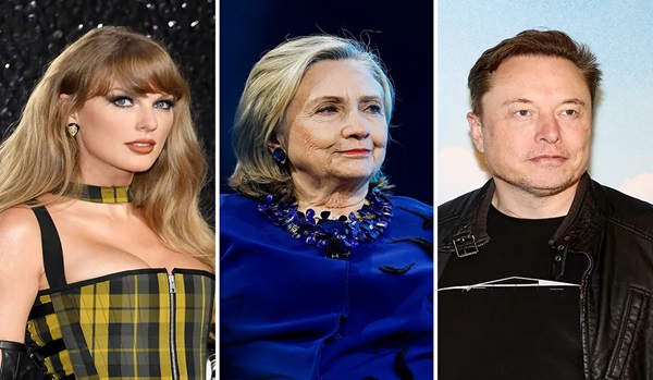 hillary clinton elon musk and Taylor Swift