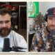 Jason Kelce and Travis Kelce at the Podcast