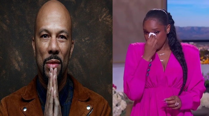 Jennifer Hudson in tears with her boyfriend Common