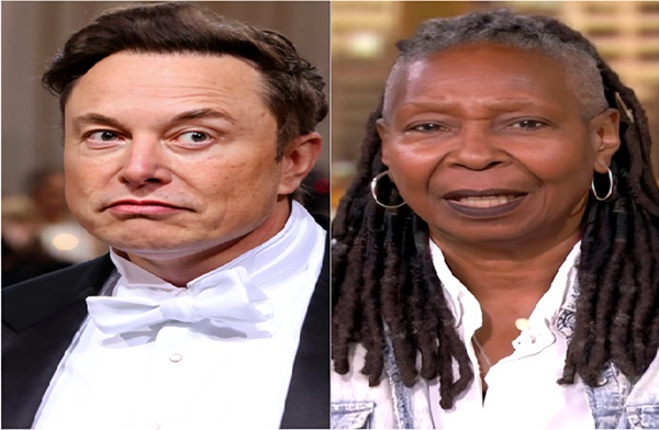 Elon Musk and Whoopi Goldberg,