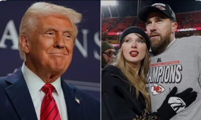 Donald Trump with Taylor Swift and Travis Kelce