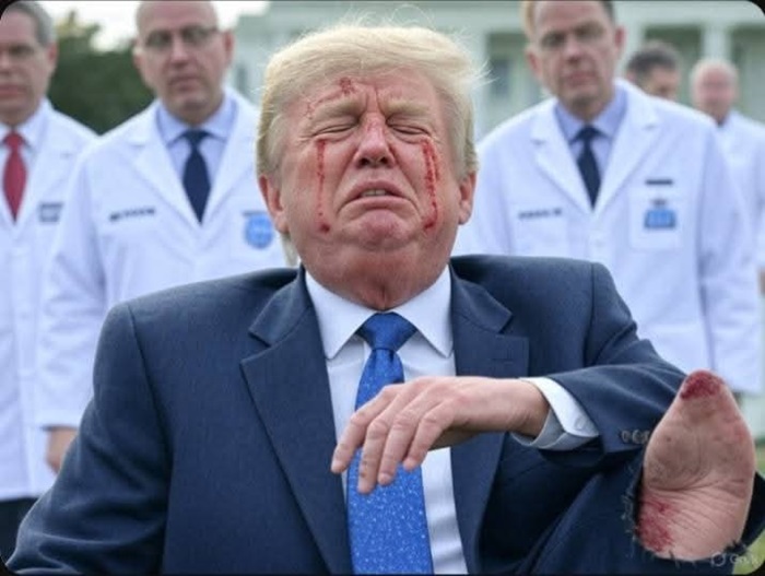 Donald Trump in blood