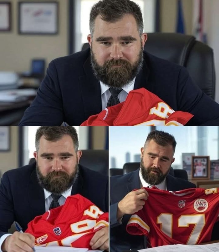 Jason Kelce Signing Chiefs Jersey