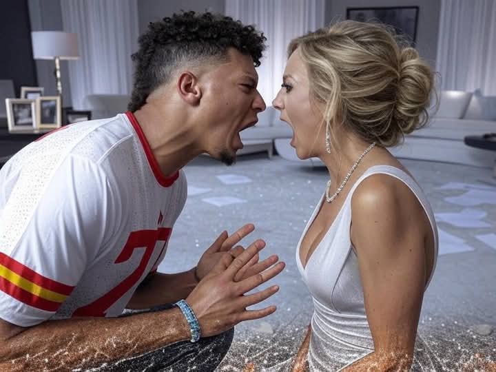Patrick Mahomes and Brittany Mahomes Shouting